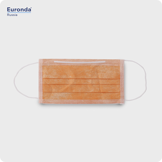 Маски Monoart Protection 3 трехслойные оранжевые 50 шт Euronda