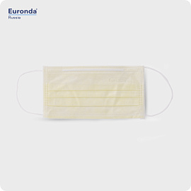 Маски Monoart Protection 3 трехслойные желтые 50 шт Euronda