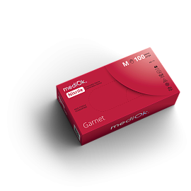 Перчатки нитриловые XS GARNET красные 4,0г (50 пар) mediOk ЧЗ