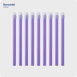 Слюноотсосы Monoart ЕМ15 сиреневые с фиксируемым наконечником (100 шт) Euronda
