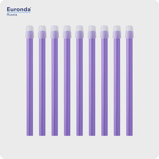 Слюноотсосы Monoart ЕМ15 сиреневые с фиксируемым наконечником (100 шт) Euronda