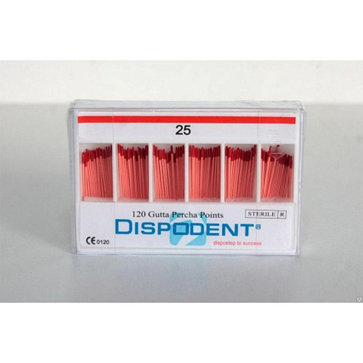 Штифты гуттаперчевые №25 (120 шт) Dispodent