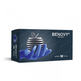 Перчатки нитриловые XS сиреневые (50 пар 3,5гр) Benovy ЧЗ