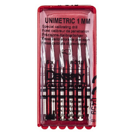 Дриль калибровочный Unimetric 1,0 Titanium 310 черный (6 шт) Maillefer