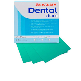 Завеса для коффердама Dental Dams зеленая 152*152мм (36 листов) Dispodent