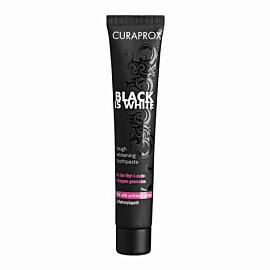 Паста зубная отбеливающая Black Is White вкус лайма 90 мл Curaprox