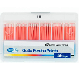 Штифты гуттаперчевые №15 04 конус (60 шт) Dispodent