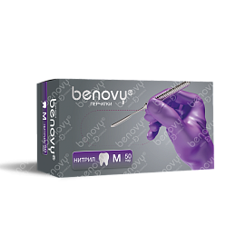 Перчатки нитриловые Dental Formula MultiColor L сиреневые (50 пар 3,5гр) Benovy ЧЗ