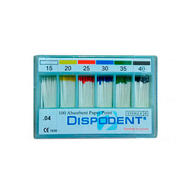 Штифты бумажные №15-40 04 конус (100 шт) Dispodent