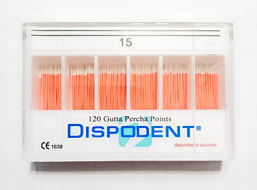 Штифты гуттаперчевые №15 (120 шт) Dispodent