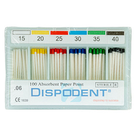 Бумажные штифты №15-40 06 конус (100 шт) Dispodent