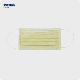 Маски Monoart Protection 3 трехслойные лайм 50 шт Euronda