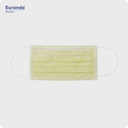 Маски Monoart Protection 3 трехслойные лайм 50 шт Euronda