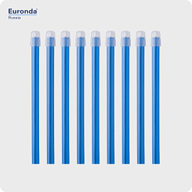Слюноотсосы Monoart ЕМ15 синие с фиксируемым наконечником (100 шт) Euronda