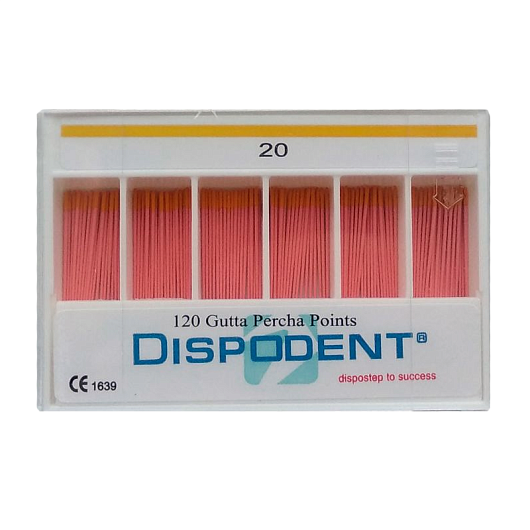 Штифты гуттаперчевые №20 (120 шт) Dispodent