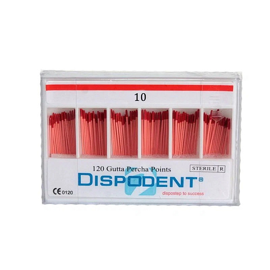 Гуттаперчевые штифты №10 (120 шт) Dispodent