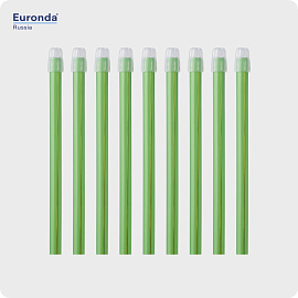 Слюноотсосы Monoart ЕМ15 зеленые с фиксируемым наконечником (100 шт) Euronda