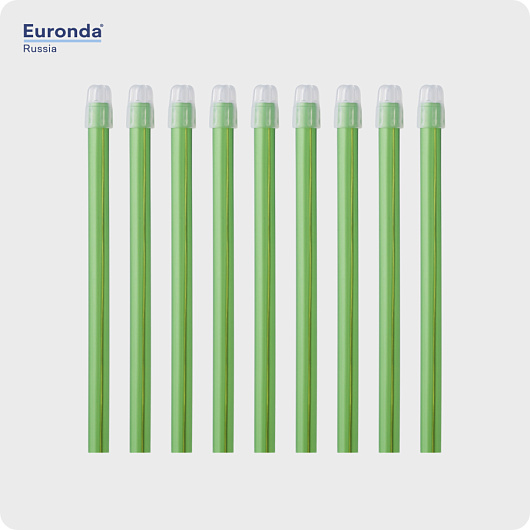 Слюноотсосы Monoart ЕМ15 зеленые с фиксируемым наконечником (100 шт) Euronda