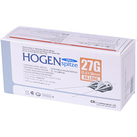 Иглы дентальные 0,4*38 27G (100шт) Hogen Spitze