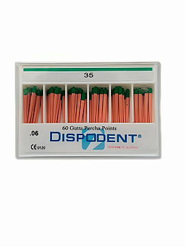 Гуттаперчевые штифты №35 04 конус (60 шт) Dispodent