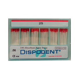 Штифты бумажные №25 06 конус (100 шт) Dispodent